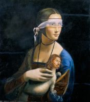 008.Дама с Никасом или сон о Леонардо,когда я был горностаем.х.м.43х38,2009